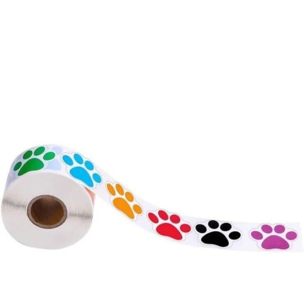 500pc Dog Paw Print Stickers Multicoloured New Animal Paw Prints * Read*